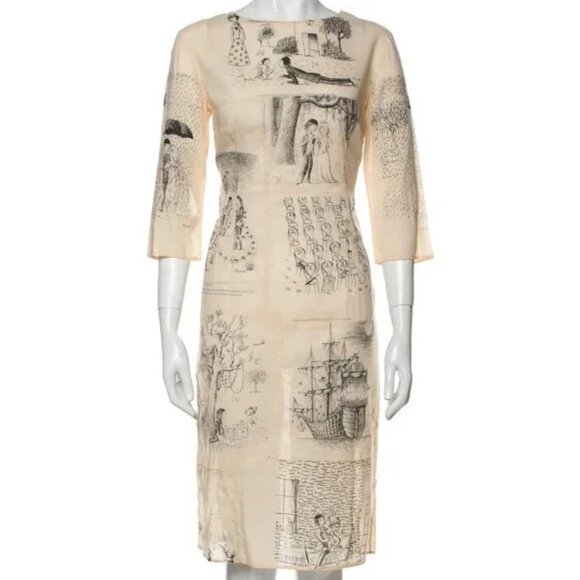 Miu Miu Dresses & Skirts - Vintage Miu Miu * Extremely-Rare * Peynet Printed Dress (Collector's Piece)